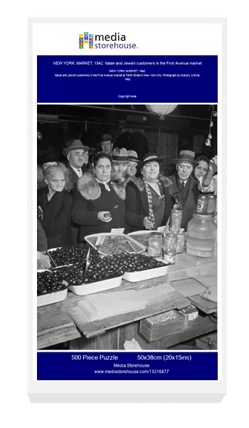 NEW YORK: MARKET, 1942. Italian and Jewish customers in the First Avenue market
