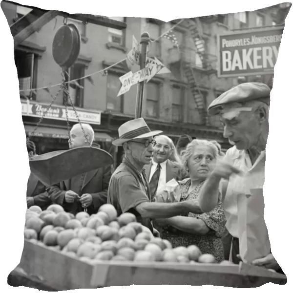 NEW YORK CITY: MARKET. A street market in New York City. Photograph by Marjory Collins