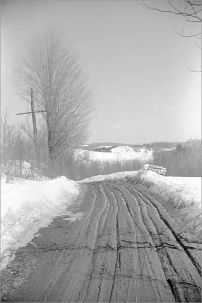 VERMONT: WOODSTOCK, c1940. A spring thaw in the farmland of Woodstock, Vermont