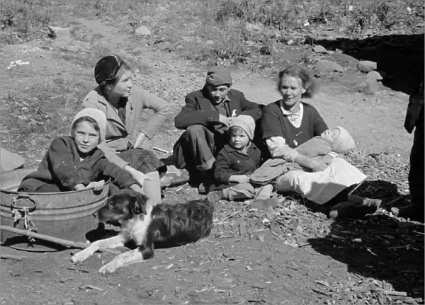 VIRGINIA: FAMILY, 1935. Dicee Corbin with some of her children, in Shenandoah National Park