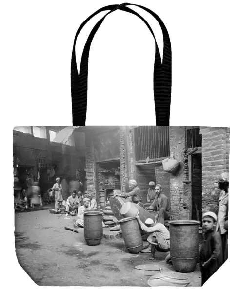 BAGHDAD: MARKET, 1932. Basket vendors at a market in Baghdad, Iraq. Photograph, 1932