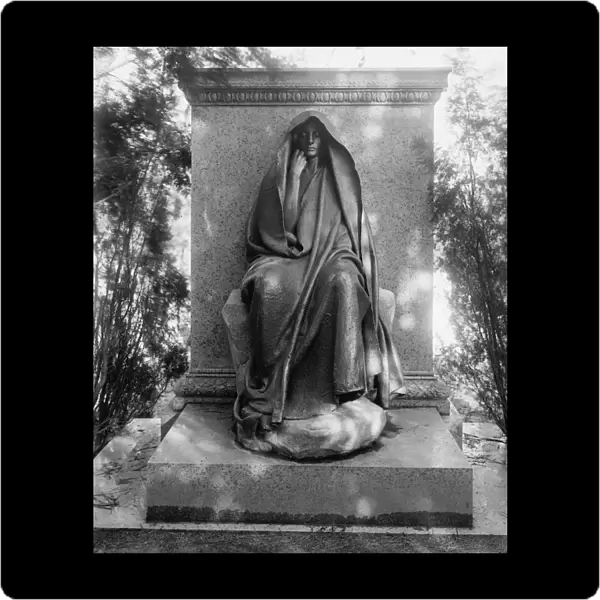 ADAMS MEMORIAL. Bronze memorial statue by Augustus Saint-Gaudens, in Rock Creek