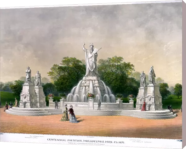 PHILADELPHIA, c1876. Centennial Fountain in Fairmount Park in Philadelphia, Pennsylvania