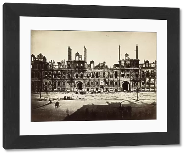 PARIS, 1872. View of the Hotel de Ville in Paris, France, almost completely destroyed