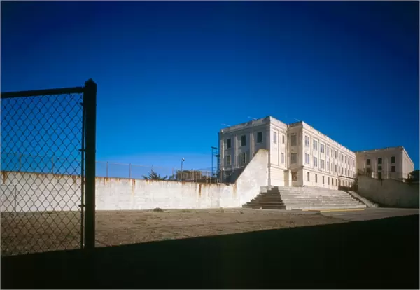 ALCATRAZ, c1980. Northern facade of the Alcatraz Federal Penitentiary cellhouse