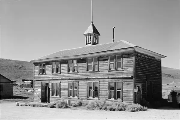 CALIFORNIA: BODIE, 1962. The Bodie Schoolhouse in the ghost town of Bodie, California