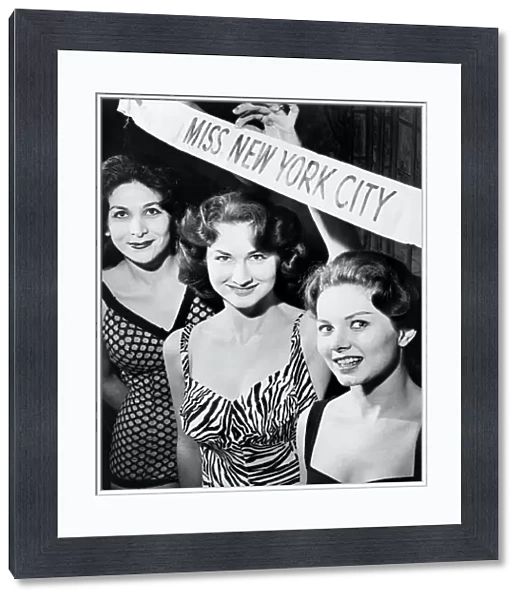 NYC: BEAUTY CONTEST, 1960. Miss New York City contestants Arleen Wilentz, Duane Fox
