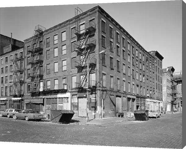 NEW YORK: FRONT STREET. The corner of Front Street and Peck Slip, New York