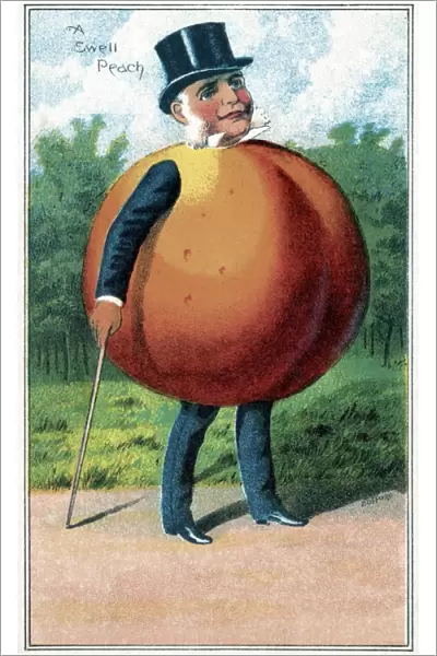TRADE CARD, c1887. A swell peach. Trade card published by J. H. Bufford, c1887