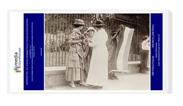 SUFFRAGETTES, 1917. American suffragettes Florence Youmans and Annie Arniel being