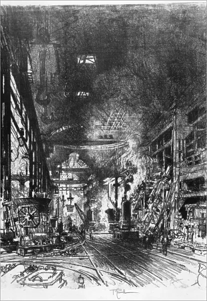 PENNELL: FURNACES, 1916. Within the furnaces. Munitions production in England