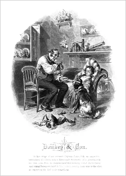 DICKENS: DOMBEY AND SON. Illustration by Felix O. C. Darley for Charles Dickenss Dombey and Son