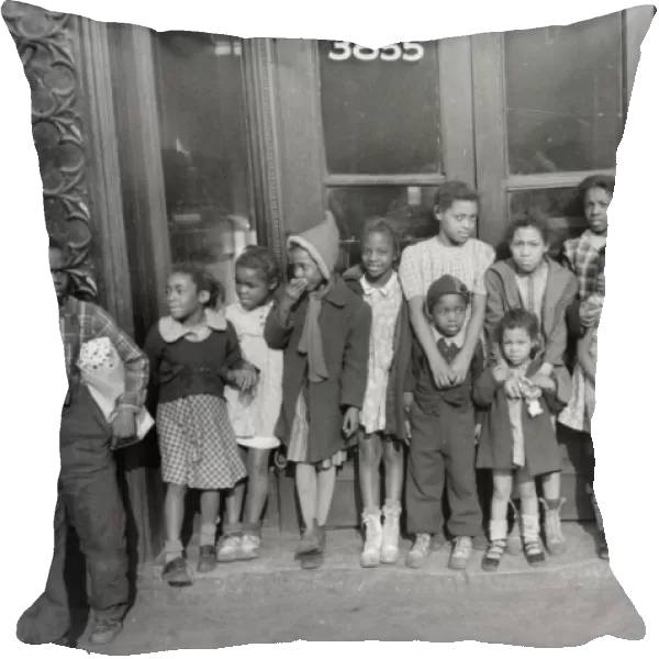 CHICAGO: CHILDREN, 1941. Group of African American children outside a building
