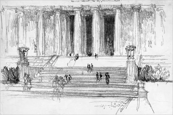PENNELL: LINCOLN MEMORIAL, c1922. Steps leading up to the Lincoln Memorial in Washington, D