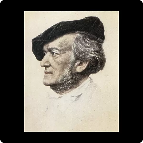 RICHARD WAGNER (1813-1883). German composer. Drawing after the painting by Franz von Lenbach, 1871