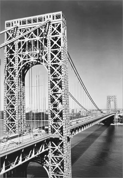 GEORGE WASHINGTON BRIDGE. Spanning the Hudson River to connect Manhattan and New Jersey. Photographed c1962