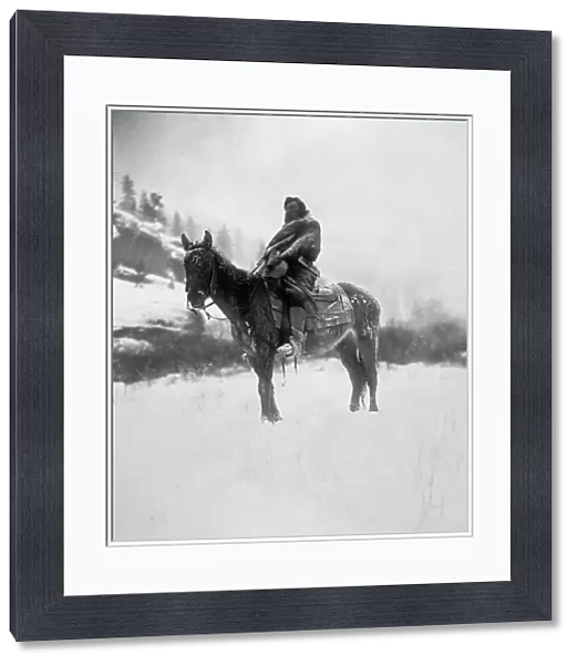 CURTIS: SCOUT, 1908. The scout in winter. Photographed by Edward S. Curtis, 1908