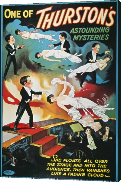 THURSTON: POSTER, 1935. American poster of magician Howard Thurston performing his levitation illusion