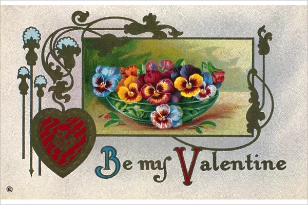 VALENTINEs DAY CARD. Printed in Germany, 1913