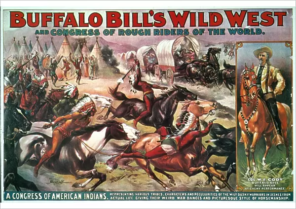BUFFALO BILLs SHOW. Buffalo Bill Codys Wild West Show poster, 1899