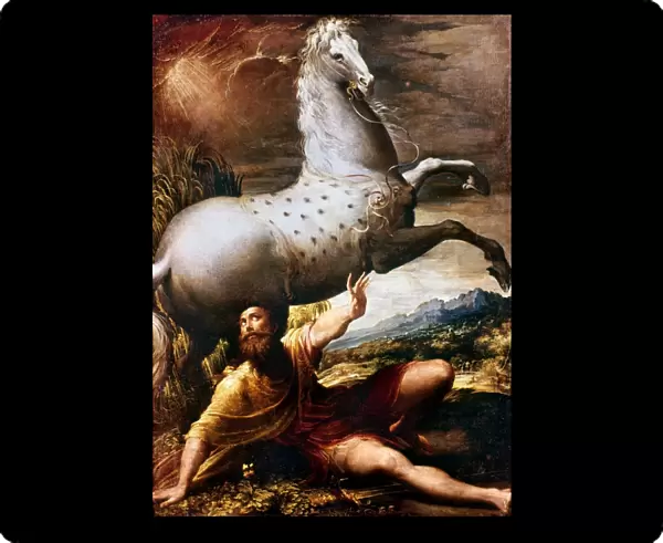 CONVERSION OF ST. PAUL. Oil on canvas by Niccolo dell Abate, after 1551