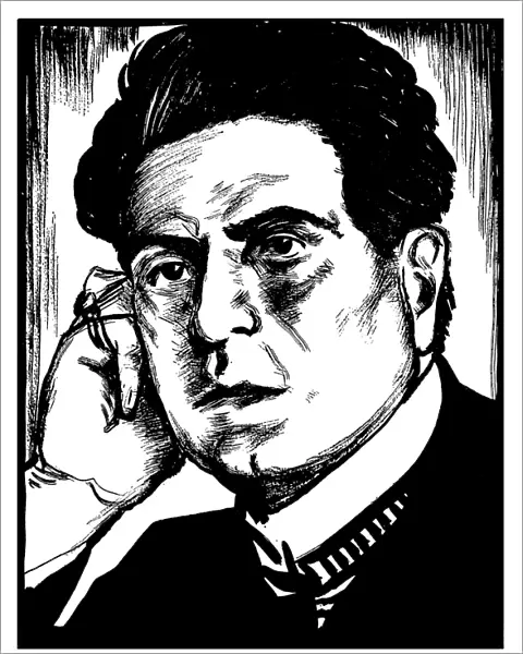 PIETRO MASCAGNI (1863-1945). Italian composer. Drawing, 1932, by Samuel Nisenson