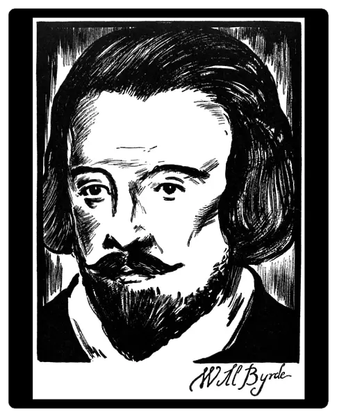 WILLIAM BYRD (c1540-1623). English organist and composer. Drawing, c1932, by Samuel Nisenson