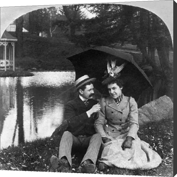 LOVE, 1900. Single panel from stereoscopic view, American