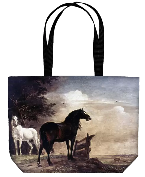 POTTER: HORSES, 1649. Horses In a Field. Painting by Paul Potter