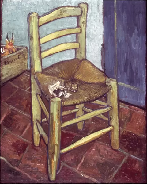 VAN GOGH: CHAIR, 1888-89. The Chair and the Pipe. Oil on canvas by Vincent Van Gogh