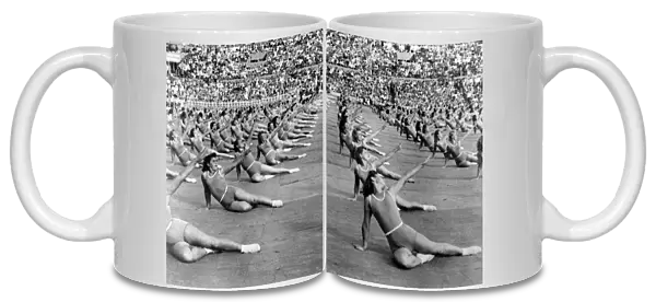 SOVIET UNION: GYMNASTS. Still from the Soviet documentary film Pageant of Russia, 1947