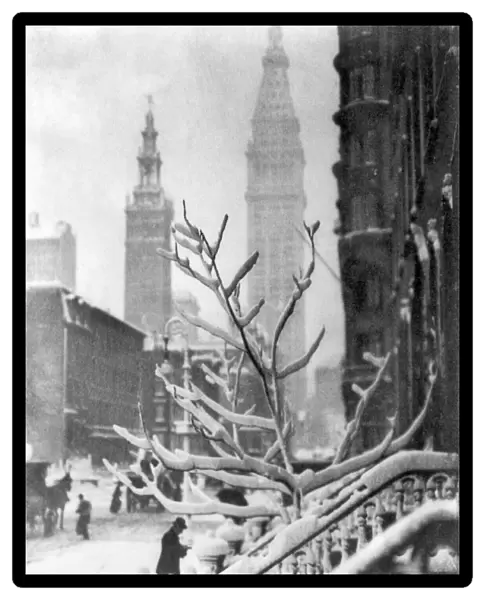 STIEGLITZ: NEW YORK, c1914. Two Towers -- New York. Photograph by Alfred Stieglitz, c1914