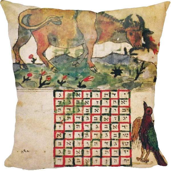 ZODIAC SIGN: TAURUS, 1716. Drawing from a Hebrew book about the Jewish calendar, Sefer Evronot, Halberstadt, Germany, 1716