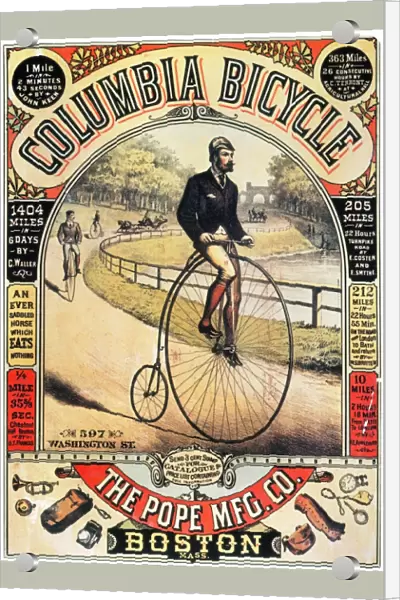 COLUMBIA BICYCLES POSTER. American lithographic advertising poster, c1886