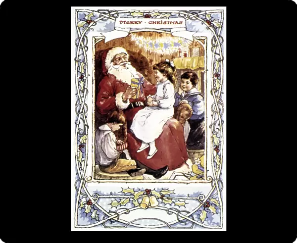 ENGLISH CHRISTMAS CARD. Late 19th century