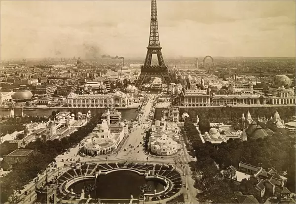 EIFFEL TOWER, PARIS, 1900. Contemporary photograph of the Eiffel Tower dominating the International Exposition of 1900 in Paris