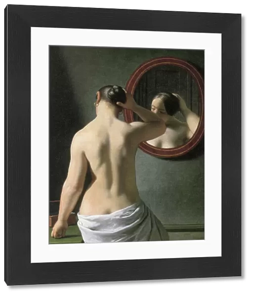 ECKERSBERG: NUDE, c1837. Woman Standing in Front of a Mirror. Oil on canvas