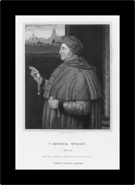 THOMAS WOLSEY (1475?-1530). English prelate and statesman. Line and stipple engraving, English, 1832
