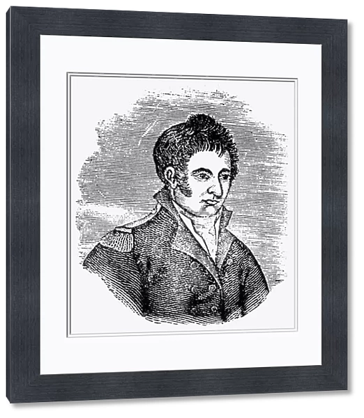 MERIWETHER LEWIS (1774-1809). American explorer. Wood engraving, 1811, from an account of Patrick Gass, a member of the Lewis and Clark expedition