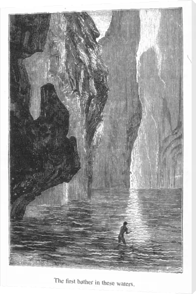 VERNE: JOURNEY. Wood engraving after a drawing by Edouard Riou from a 19th century edition of A Journey to the Center of the Earth, by Jules Verne