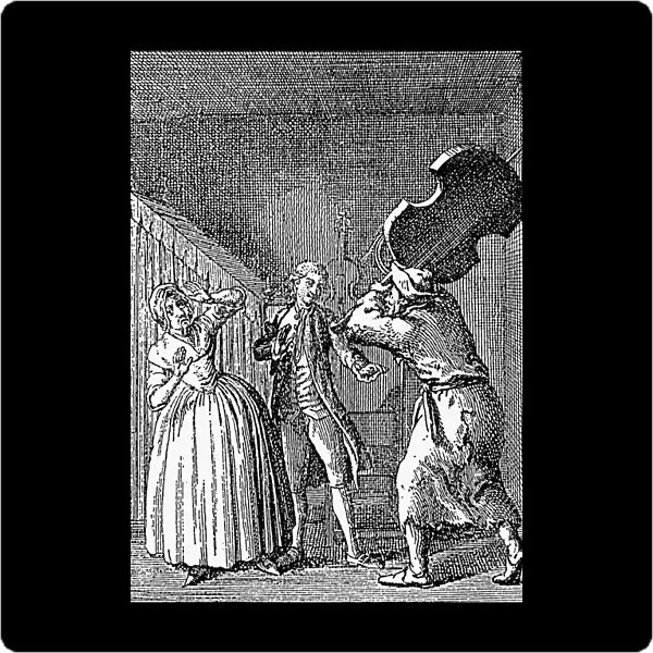 FRIEDRICH SCHILLER (1759-1805). Johann Christoph Friedrich von Schiller. German poet and playwright. Act I, scene 2 from Schillers 1784 drama Kabale und Liebe. Copper engraving by Daniel Chodowiecki, 1786