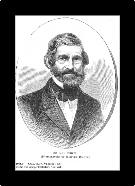 SAMUEL HOWE (1801-1876). Samuel Gridley Howe. American humanitarian. Wood engraving, 1871