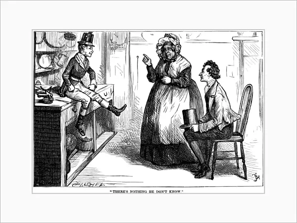 DICKENS: MARTIN CHUZZLEWIT. Wood engraving from a 19th century American edition of Charles Dickens Martin Chuzzlewit