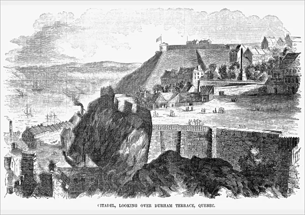 QUEBEC, CANADA, 1855. Citadel, looking over Durham Terrace, Quebec. Wood engraving, 1855