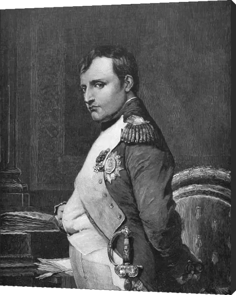NAPOLEON I (1769-1821). Emperor of the French. Wood engraving, 19th century, after a painting by Paul-Hippolyte Delaroche