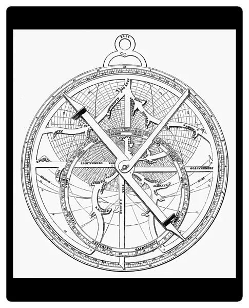 ASTROLABE, 15TH CENTURY. German mathematician and astronomer, Johann M├╝ller, known as Regiomontanus. Line engraving