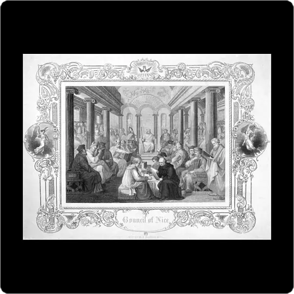 SECOND COUNCIL OF NICAEA. The Second Council of Nicaea, summoned by the Patriarch Tarasius in 787. Steel engraving, 19th century