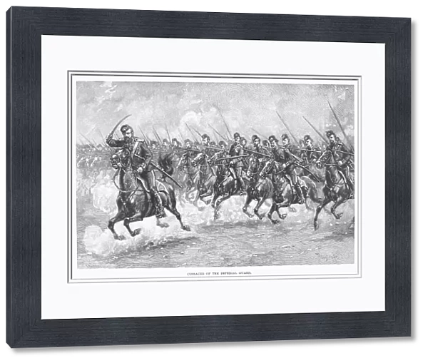 RUSSIAN COSSACKS. Cossacks of the Russian Imperial Guard. Wood engraving, 1890, after Thure de Thulstrup