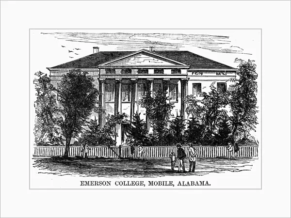 ALABAMA: EMERSON COLLEGE. Emerson College, a freedmens preparatory school at Mobile, Alabama. Wood engraving, American, 1868