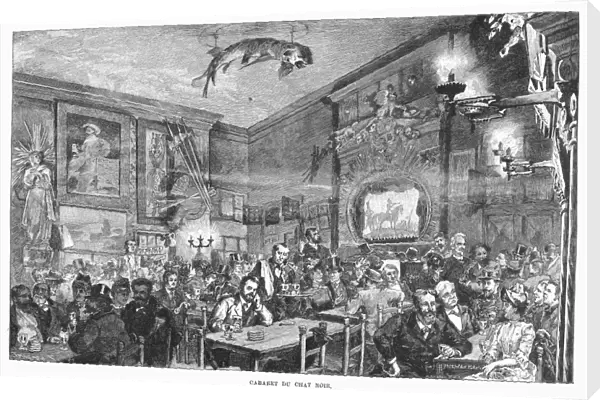 PARIS: CABARET, 1887. Cabaret du Chat Noir, Paris, France. Line engraving, 1887
